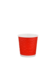 Стакан бумажный 110мл двухслойный DONUTS красный 30шт, Размер стакана: 110, Цвет стакана: Красный, Материал: Картон