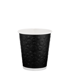 Стакан паперовий 250мл Євро двошаровий DONUTS чорний 30шт, Розмір стакана: 250 Євро, Колір стакана: Чорний, Матеріал: Картон