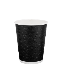 Стакан паперовий 400мл двошаровий DONUTS чорний 30шт, Розмір стакана: 400, Колір стакана: Чорний, Матеріал: Картон