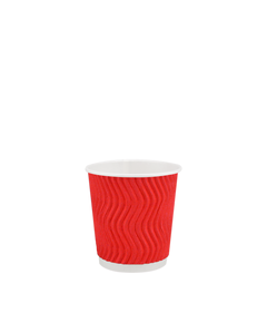 Стакан бумажный 110мл гофрированный красный 30шт, Размер стакана: 110, Цвет стакана: Красный