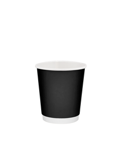 Стакан бумажный 180мл двухслойный Soft Touch черный 70шт, Размер стакана: 180, Цвет стакана: Черный