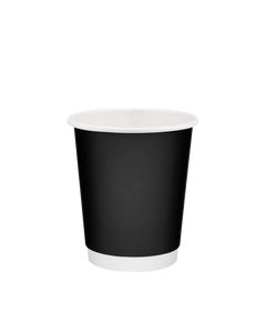 Стакан паперовий 250мл євро двошаровий Soft Touch чорний 25шт, Розмір стакана: 250 Євро, Колір стакана: Чорний