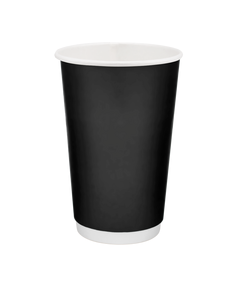 Стакан паперовий 500мл двошаровий Soft Touch чорний 20шт, Розмір стакана: 500, Колір стакана: Чорний