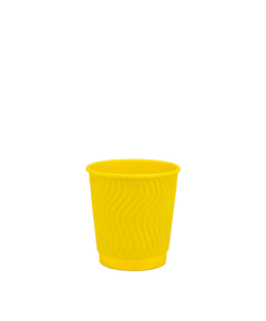 Стакан бумажный 110мл гофрированный Double YELLOW SUBMARINE 30шт, Размер стакана: 110, Цвет стакана: Желтый