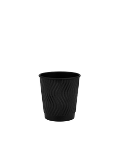 Стакан паперовий 110мл гофрований Double Black 30шт, Розмір стакана: 110, Колір стакана: Чорний