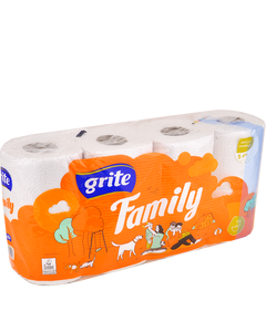 Папір туалетний Grite Family 3 шари, 150 аркушів (уп/8шт)