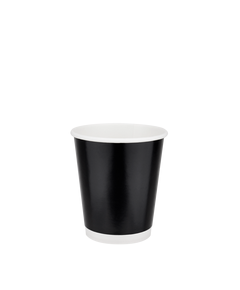 Стакан бумажный 180мл двухслойный глянцевый черный 50шт, Размер стакана: 180, Цвет стакана: Черный, Материал: Картон