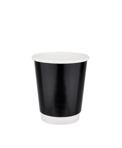 Стакан паперовий 250мл євро двошаровий глянцевий чорний 30шт, Розмір стакана: 250 Євро, Колір стакана: Чорний, Матеріал: Картон