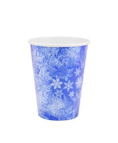 Стакан бумажный 400мл однослойный SoftFeel Winter blue 25шт, Размер стакана: 400, Цвет стакана: С рисунком, Материал: Картон