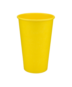 Стакан паперовий 500мл одношаровий Yellow Edition 50шт, Розмір стакана: 500, Колір стакана: Жовтий, Матеріал: Картон