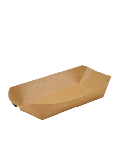 Тарілка-човник крафт з ламінацією 200х120х45мм 100шт