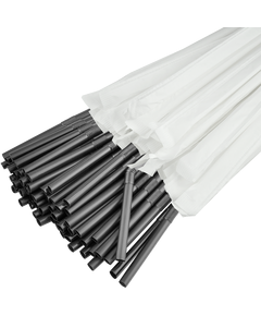 Трубочка для молочних коктейлів в індивідуальній упаковці з коліном 210х5мм Чорна 200шт
