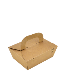 Упаковка для других страв крафт збірна ламінована з ручкою 140х110х50мм 650мл 50шт