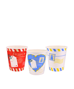 Стакан бумажный 110мл однослойный Christmas Letters 50шт, Размер стакана: 110, Цвет стакана: С рисунком, Материал: Картон