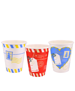 Стакан бумажный 175мл однослойный Christmas Letters 50шт, Размер стакана: 175, Цвет стакана: С рисунком, Материал: Картон