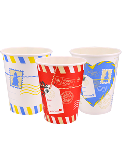 Стакан бумажный 400мл однослойный Christmas Letters 50шт, Размер стакана: 400, Цвет стакана: С рисунком, Материал: Картон