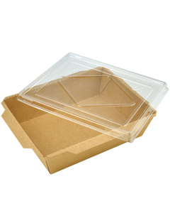 Кришка для контейнера крафт/білий/чорний 135х85х40мм 500мл 50шт