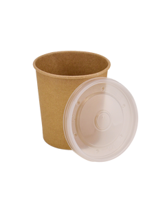 Крышка для супника крафт/белый D-90мм 350мл 50шт