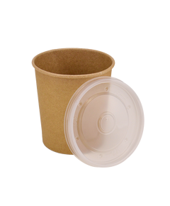 Крышка для супника крафт/белый D-97мм 450мл 50шт