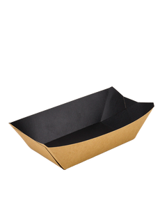 Тарілка-човник крафт-чорна 110х65х30мм 300мл 100шт