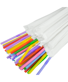 Трубочка в индивидуальной упаковке с коленом 210х5мм Микс 200шт