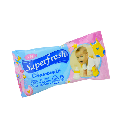 Влажные салфетки SuperFresh "Детские с ромашкой" 15шт
