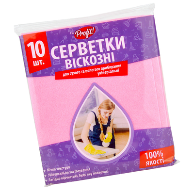 Серветки віскозні PROFIT 30х36см 10шт