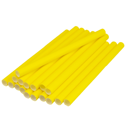 Трубочки для коктейлів паперові BUBBLE TEA Жовті 100 шт (200х11 мм)