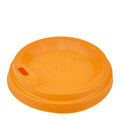 Крышка для бумажных стаканов S-69 оранжевая 50шт, Диаметр крышки, мм: 69, Цвет крышки: Оранжевый, изображение 2