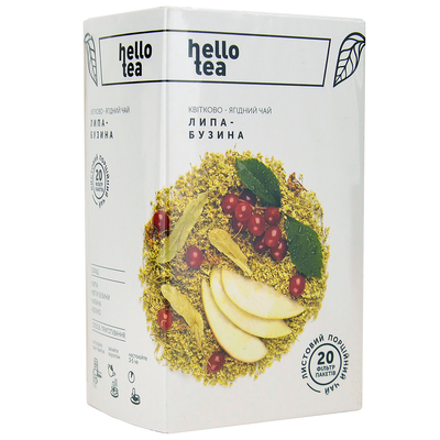 Чай квітково-ягідний Hello Tea Липа-бузина, фільтр-пак 20шт