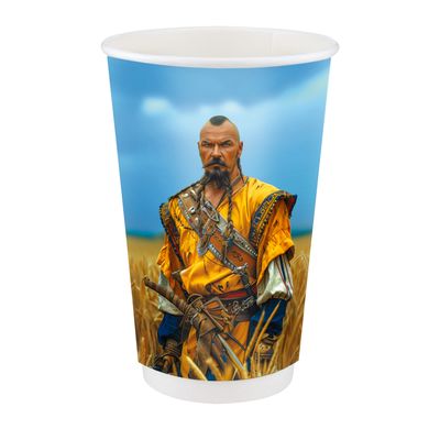 Стакан паперовий 500мл двошаровий MOGUTNI 25шт, Розмір стакана: 500, Колір стакана: З зображенням, Матеріал: Картон