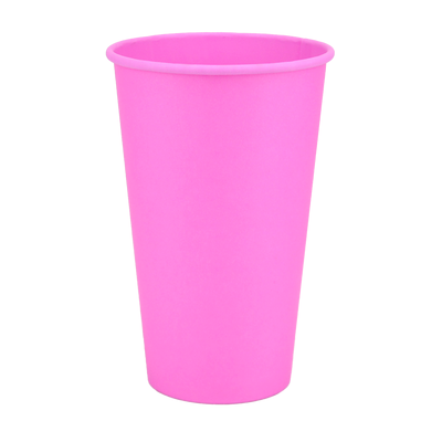 Стакан бумажный 500мл однослойный BUBBLEGUM 50шт, Размер стакана: 500, Цвет стакана: Розовый