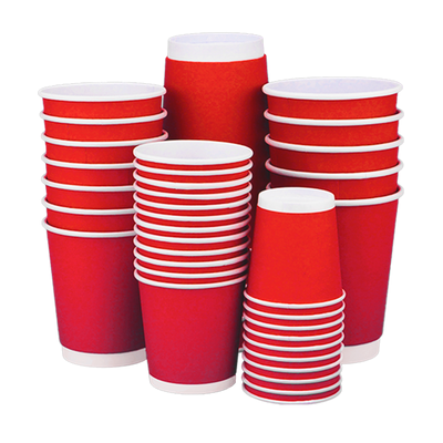Стакан бумажный 500мл двухслойный Soft Touch красный 20шт, Размер стакана: 500, Цвет стакана: Красный, изображение 2