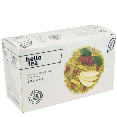 Чай квітково-ягідний Hello Tea Липа-бузина Hello Tea 20шт х 2,5г, изображение 2