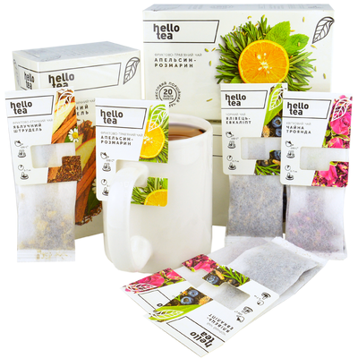 Чай квітково-ягідний Hello Tea Липа-бузина Hello Tea 20шт х 2,5г, изображение 4