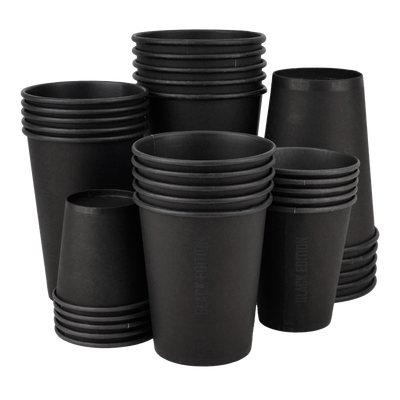 Стакан паперовий 250мл одношаровий Black Edition  50шт, Розмір стакана: 250, Колір стакана: Чорний, Матеріал: Картон, изображение 2