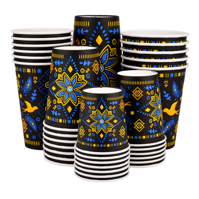 Стакан паперовий 175мл одношаровий Стефанія 50шт, Розмір стакана: 175, Колір стакана: З зображенням, Матеріал: Картон, изображение 2