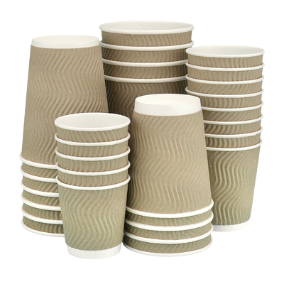 Стакан паперовий 110мл гофрований бурий 35шт, изображение 2