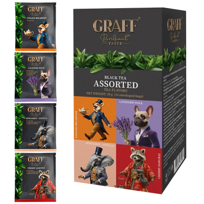 Чай чорний байховий Assorted tea flavors асcорти Graff 24шт