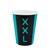 Стакан паперовий 400мл одношаровий XXL бірюзовий 50шт, Розмір стакана: 400, Колір стакана: З зображенням, Матеріал: Картон