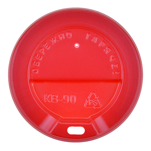 Крышка КВ90 красная для стакана 400/500 мл
