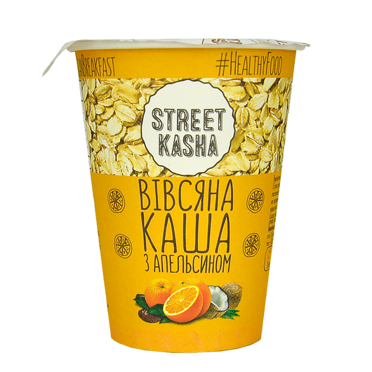 Каша STREET KASHA Овсянка с апельсином 50г стакан, 30шт/ящ