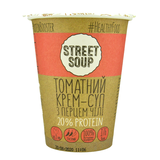 Крем-Суп STREET SOUP томатный с острым перцем 50г стакан, 30шт/ящ