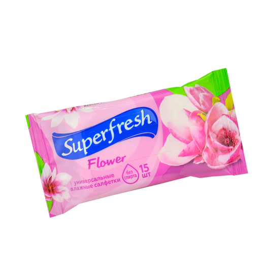Влажные салфетки SuperFresh "Фловер" 15шт