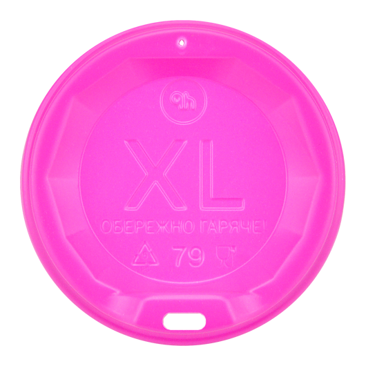Кришка для паперових стаканів XL-79 рожева 50шт, Матеріал: Пластик, Діаметр кришки, мм: 79, Колір кришки: Рожевий