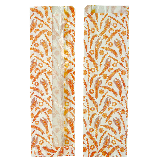 Бумажный пакет с прозрачной вставкой Колоски 370х100х50/80мм 100шт, изображение 2