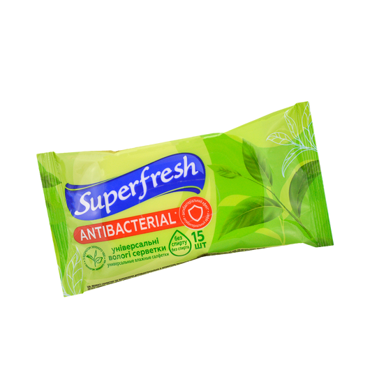Влажные салфетки SuperFresh "Зеленый чай" 15шт