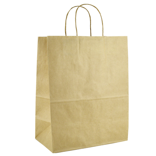 Бумажный пакет с ручками крафт 180х85х220мм, изображение 4