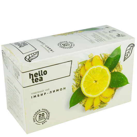 Чай трав'яний Імбир-лимон Hello Tea 20шт х 3г, изображение 2
