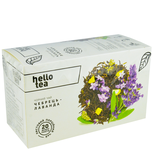 Чай чорний Чебрець-лаванда Hello Tea 20шт х 2г, изображение 2